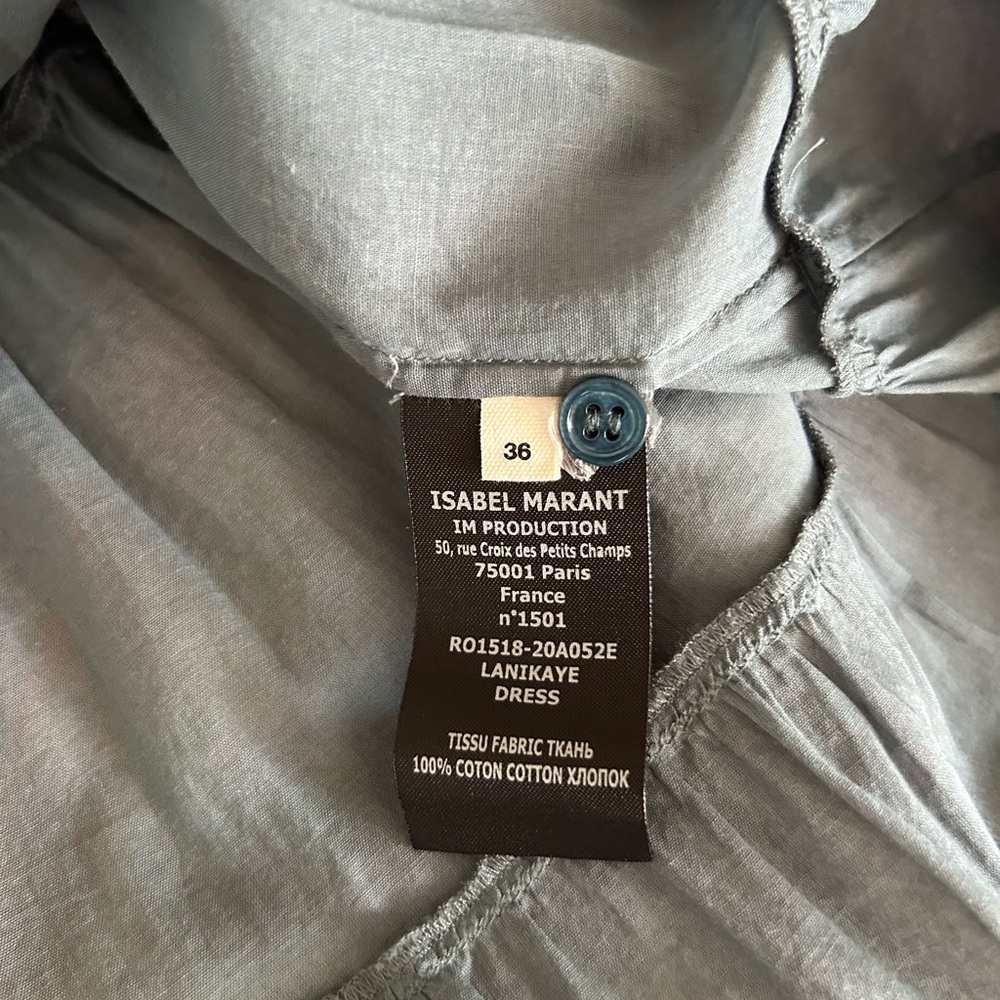 Isabel Marant Blue Mini Dress with Ruffles - Picture 7 of 11